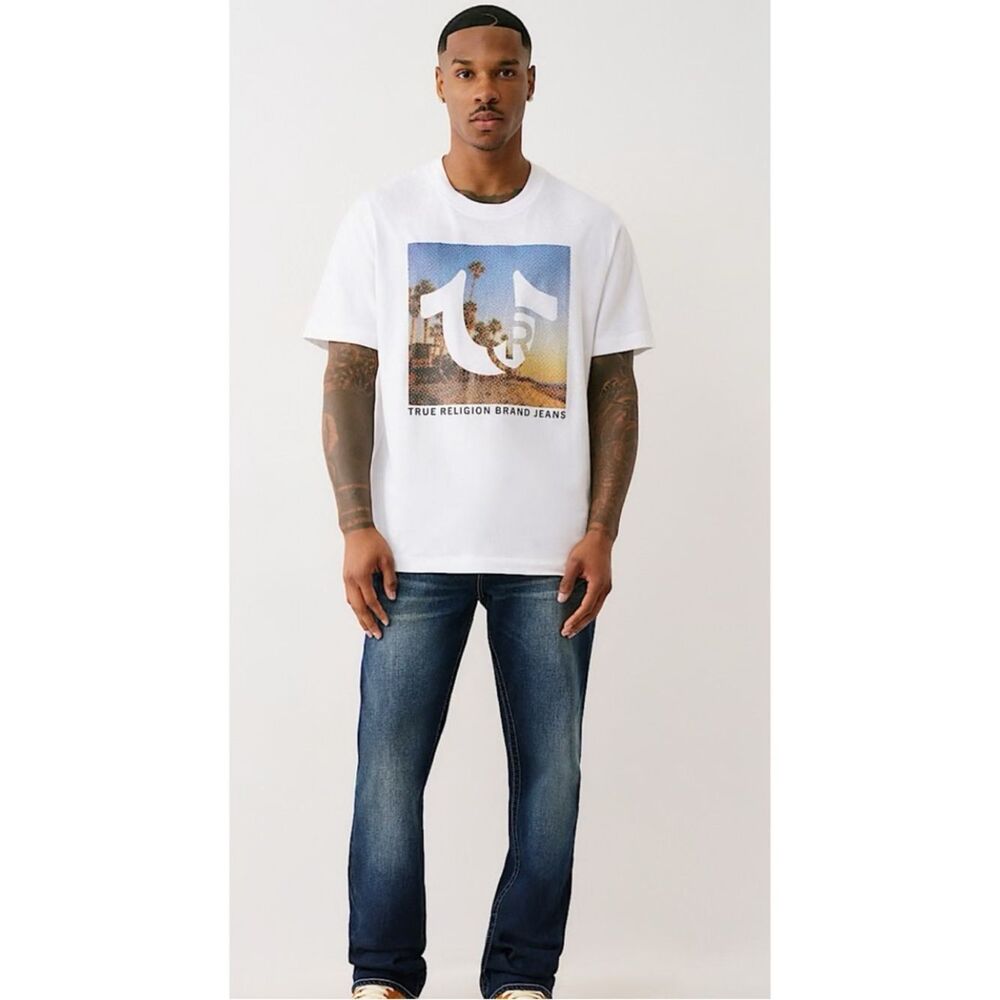 True Religion Registered Horseshoe Beach Tee in Optic White Size XXXL ~ NWT